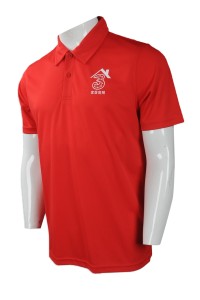 P940 網上訂做男裝短袖POLO恤 設計印花LOGO款POLO恤 訂造POLO恤制服公司     紅色